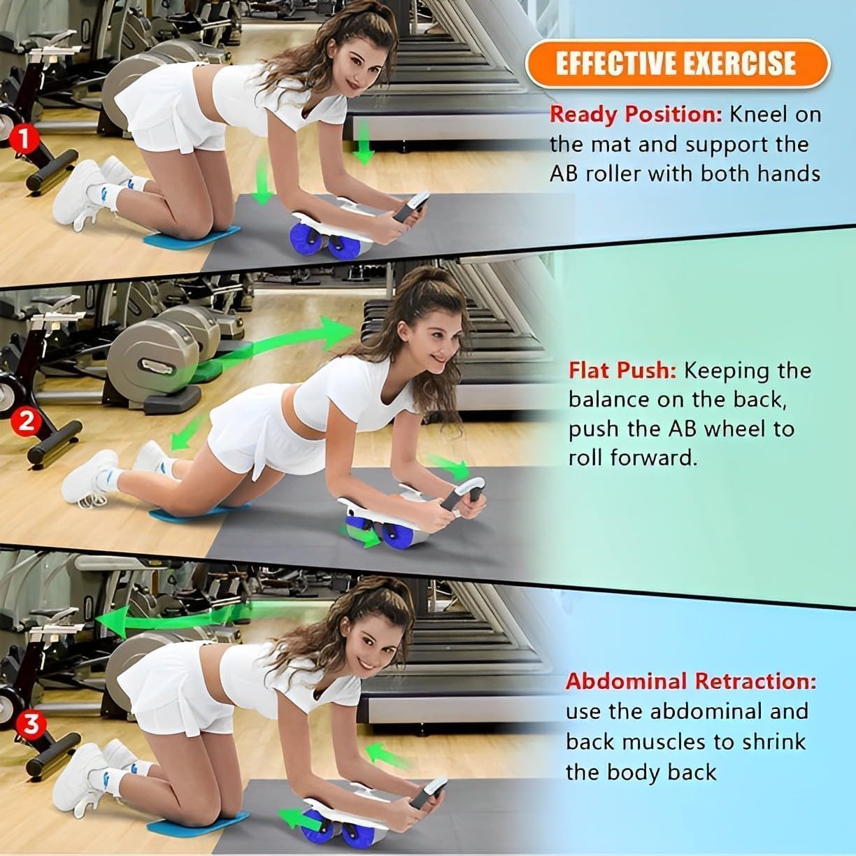 Ab Roller Wheel, Automatic Rebound 2 In 1 For Abs Workout, Abdominal Fitness Wheel For Men Women, Dynamic Core Trainer Plank Exercise Wheels With Phone Stand For Home Gym Fitness