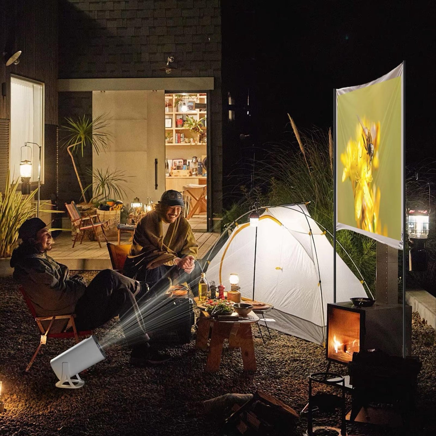 Smart Portable Projector – FHD/4K Quality | Wireless | WiFi + HDMI | Android OS | HD Card Support