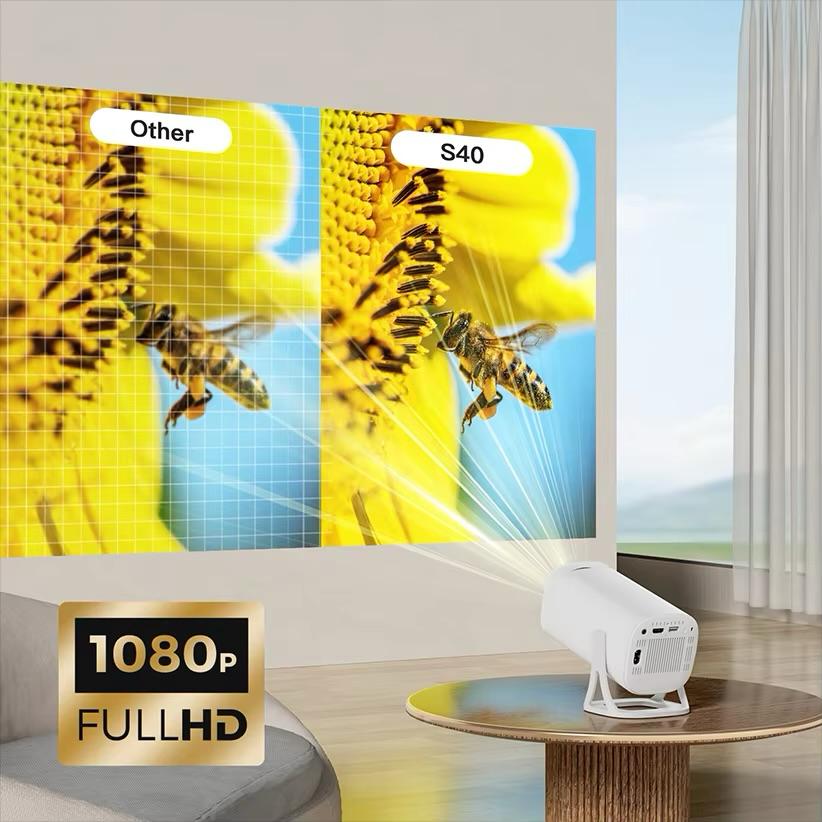 Smart Portable Projector – FHD/4K Quality | Wireless | WiFi + HDMI | Android OS | HD Card Support