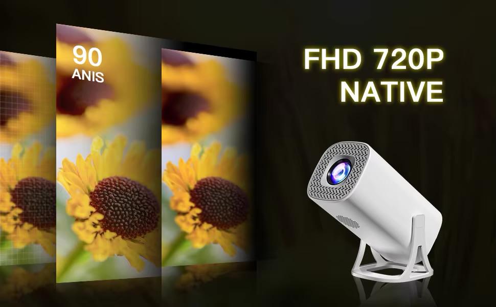 Smart Portable Projector – FHD/4K Quality | Wireless | WiFi + HDMI | Android OS | HD Card Support