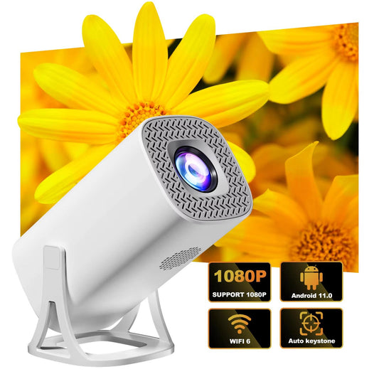 Smart Portable Projector – FHD/4K Quality | Wireless | WiFi + HDMI | Android OS | HD Card Support